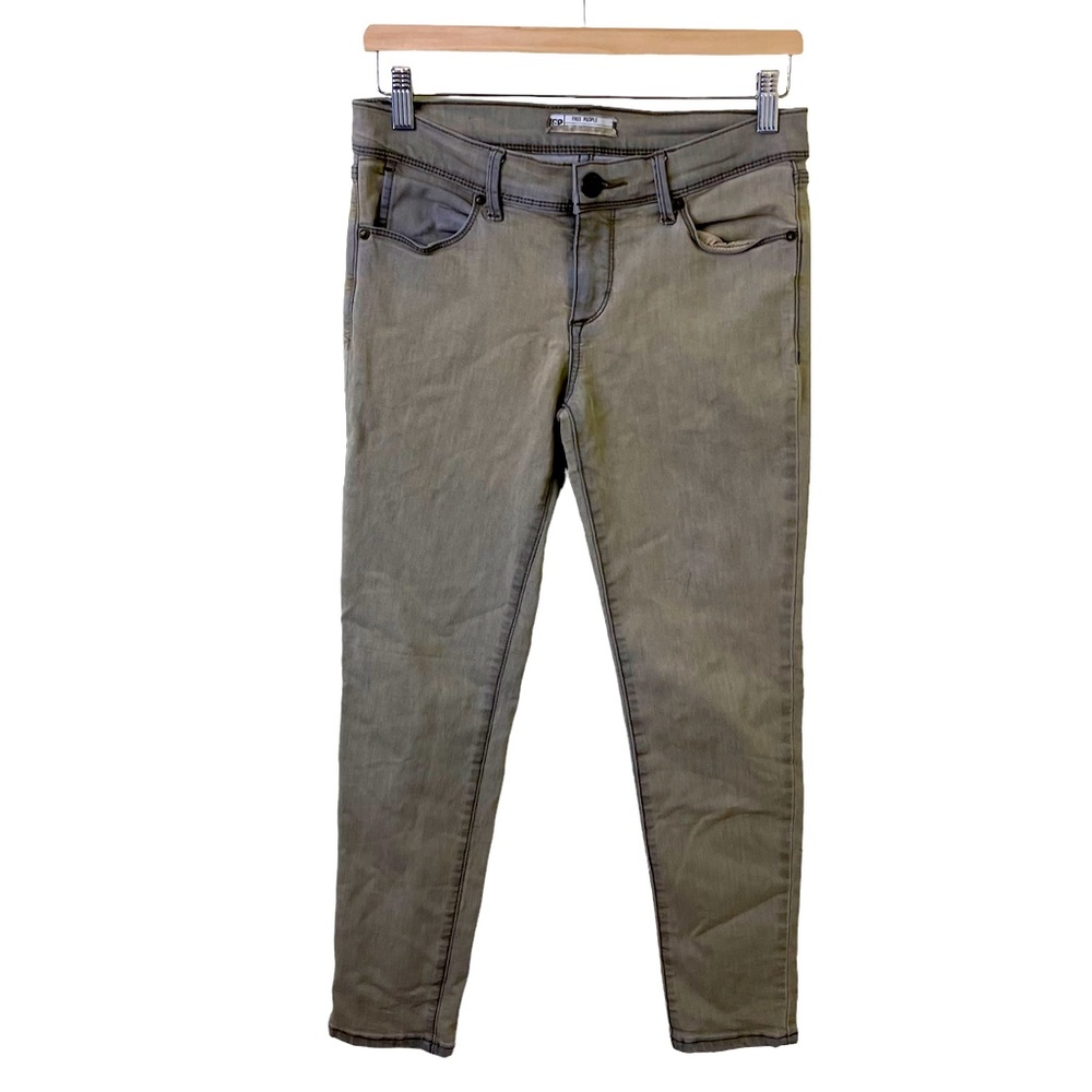 Free People Green Wash Denim Jeans SZ 27
